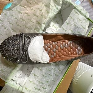 Sam Edelman Metallic Gray Studded Ballet Flats
